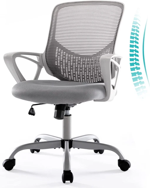Desk Chair Ergonomic Office Chair, Mid Back Mesh Home Office Chair with Wheels,