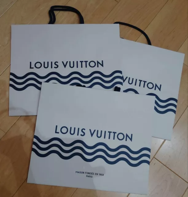 LOUIS VUITTON Authentic Paper Shopping Bag Medium Orange SIZE 14 x 10 X 4.25