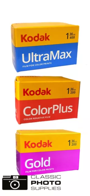 Kodak Film Pack - Ultramax 36 Exp- Colorplus 36 Exp- Gold 36 Exp - 35mm Film