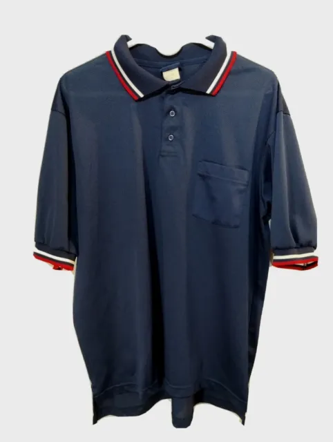 DALCO Athletic Baseball Softball Umpire Polo Shirt Navy Blue Size X-Large