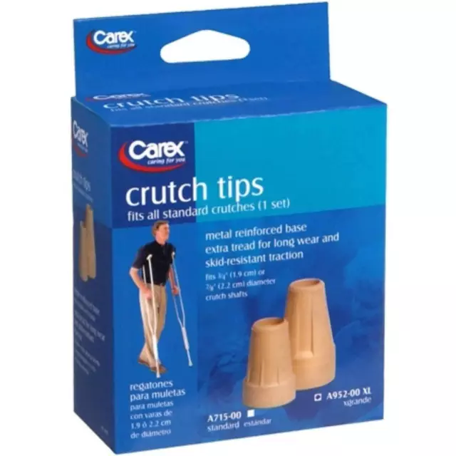 1 par de puntas de muleta Carex extra grandes con base reforzada con metal resistente al deslizamiento