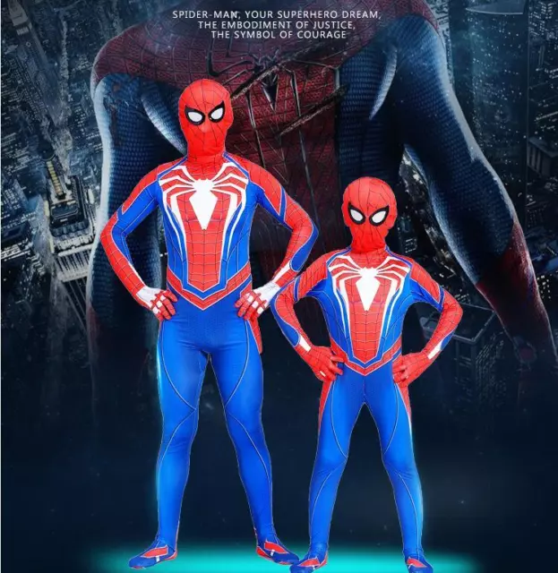 PS4 SPIDER-MAN COSPLAY Costume 3D Print Spiderman Zentai Suit For Adult &  Kids $45.99 - PicClick