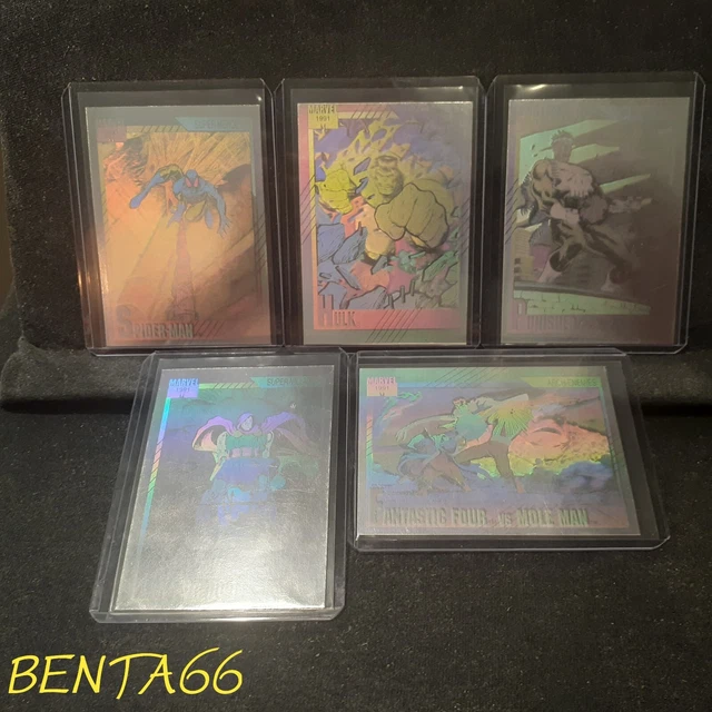 1991 Marvel Universe Series 2 🔥 Hologram Set #H1-H5 Insert Cards Impel
