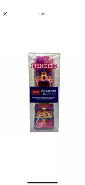 Aqua Culture Aquarium Kit Princess Decor Pink Background Plants Ornaments .