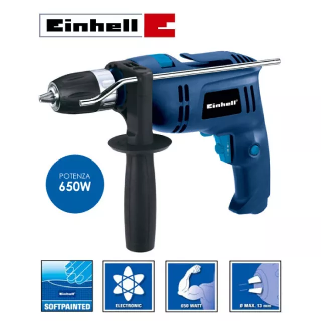 Perceuse Électrique À Percussions 650W Autobloquant 13mm Einhell - Bt-Id 650 Et