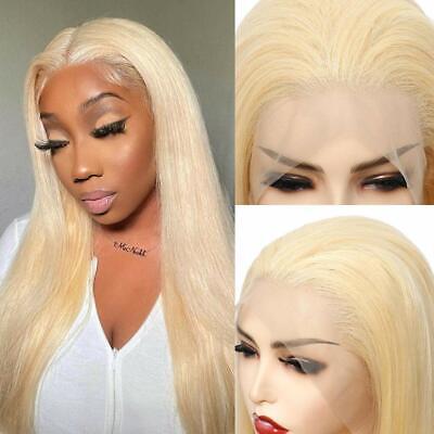 Light Blonde 24 inch Long Straight 613 Lace Front Wigs Synthetic Heat Safe USA