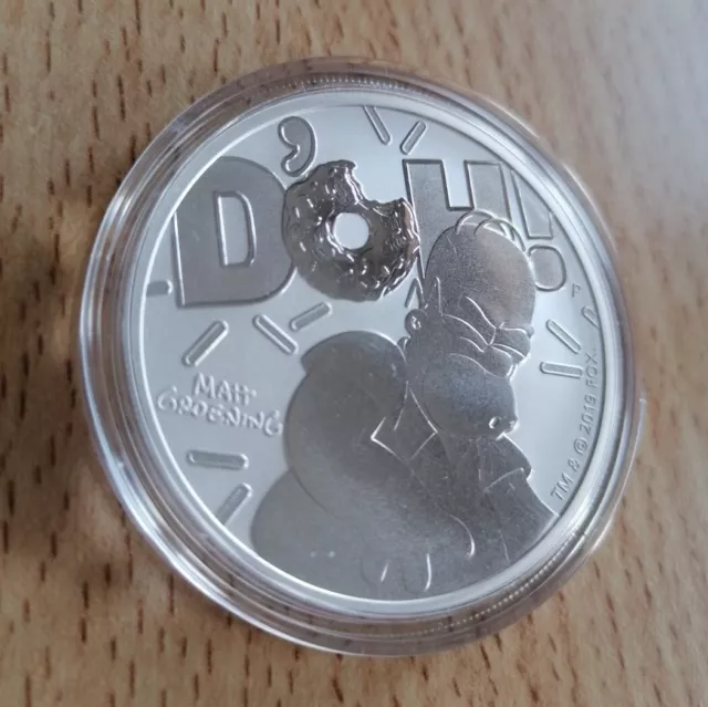 1 Dollar $  Simpsons  Homer Simpson Tuvalu 2019 1oz 999er Silber *Neu*