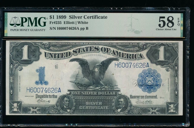 AC Fr 235 1899 $1 Silver Certificate PMG 58 EPQ