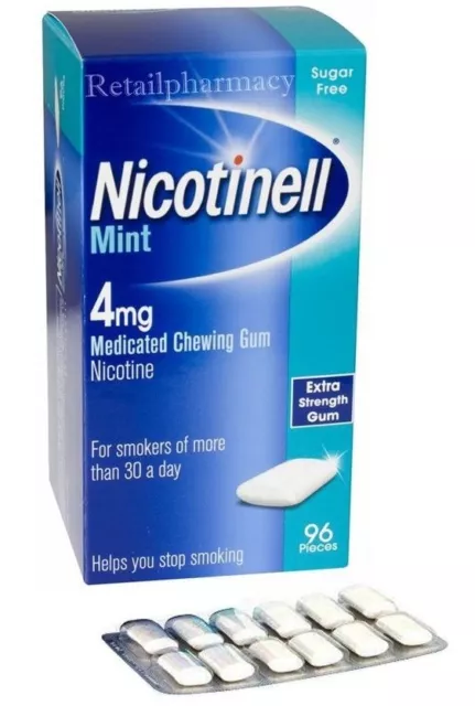 Nicotinell Mint Gum 4mg Pack of 96 gums Pack 1 2 3 6 12  Expiry 10/2025