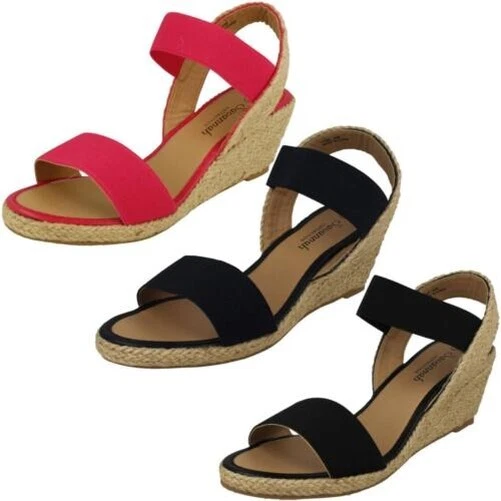 Femmes Savannah F2301 Bande Élastique Talon Compensé Sandales
