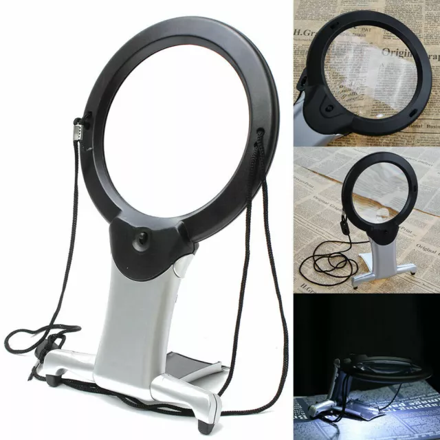 Hands Free Chest Rest LED Magnifier Neck Wear Visual Aid Illuminated Magnifying