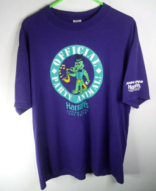 Vintage 90s Official Party Animal Harrahs Las Vegas Tshirt (XL)