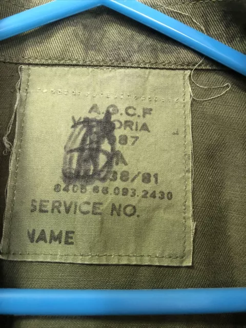 Genuine AGCF 1967 Australian Army Shirt Size 38" Vietnam Military Used 2