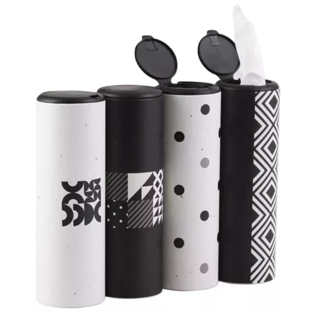 Car Tissue Holder with Facial Tissues Bulk - 4 PK Car Tissues Cylinder with C...