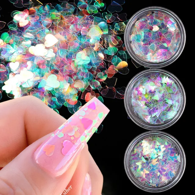 Copos irregulares láser holográfico uña decoración lámina irisante manicura
