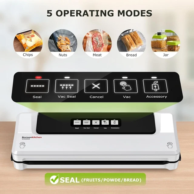 MACHINE SOUS VIDE Alimentaire 5 en 1 Bonsenkitchen Appareil de Mise S