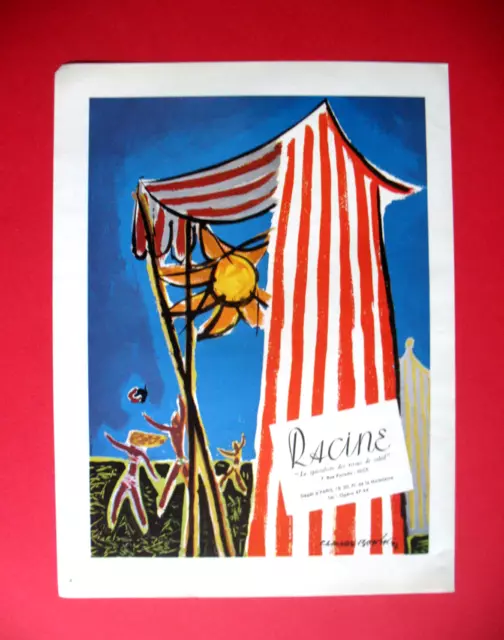 Publicite De Presse Racine Tissus Du Soleil Illustration Claude Bonin Ad 1949