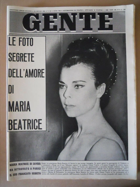 GENTE N 48 1963 Maria Beatrice di Savoia Michele Mercier Milva [G750