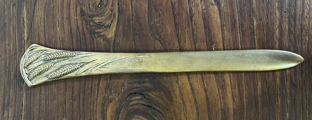 Coupe-papier Ancien En Bronze – Plume Patte Poule – Ouvre-lettres Décoratif France