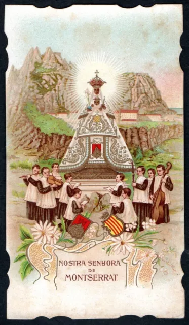 santino antico de la Madonna de Montserrat image pieuse holy card estampa