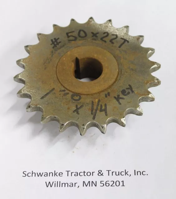 22 tooth 50 pitch roller chain sprocket 1" bore