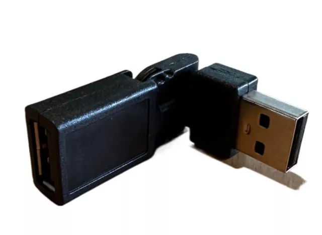 USB A Male to Female Angled Adapter Plug