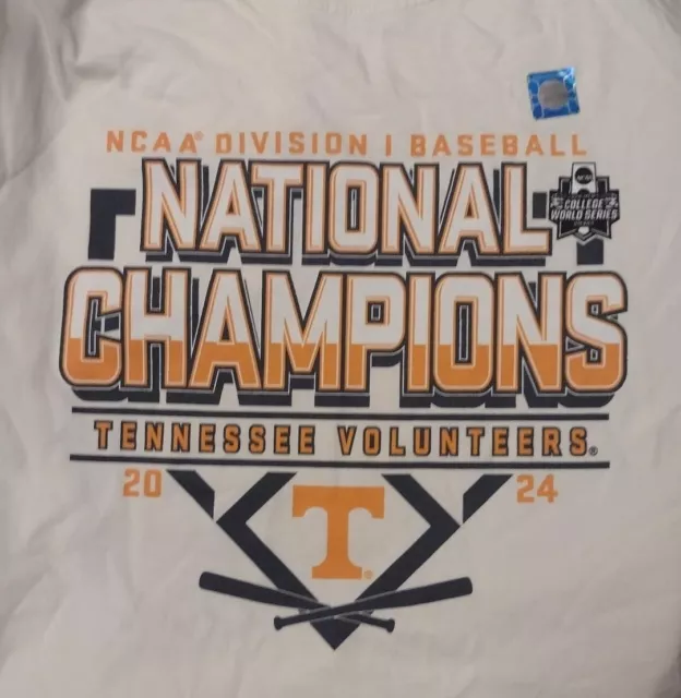 2025 CWS TENNESSEE Volunteers National Champions White XL T Shirt * 9.