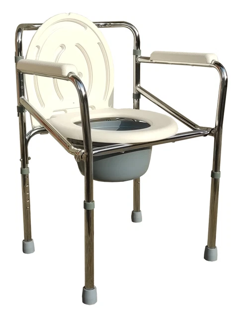 Sedia Pieghevole Comoda 4 in 1 per Wc o Doccia Altezza Regolabile 45-55 cm