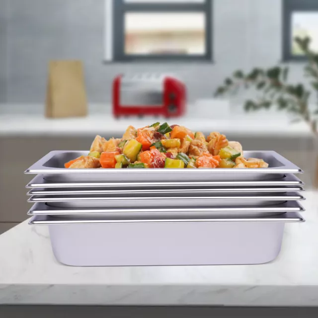 6* Steam Table Pans 1/2 1/1 Deep Stainless Steel Steam Table Pan Restaurant HOT