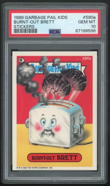 1988 Topps Garbage Pail Kids 14th Series #580a Burnt-Out Brett PSA 10 GEM MINT