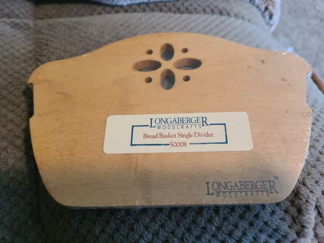 Longaberger Basket Woodcraft Single Bread Wood Divider New Sealed 50008 Cracker