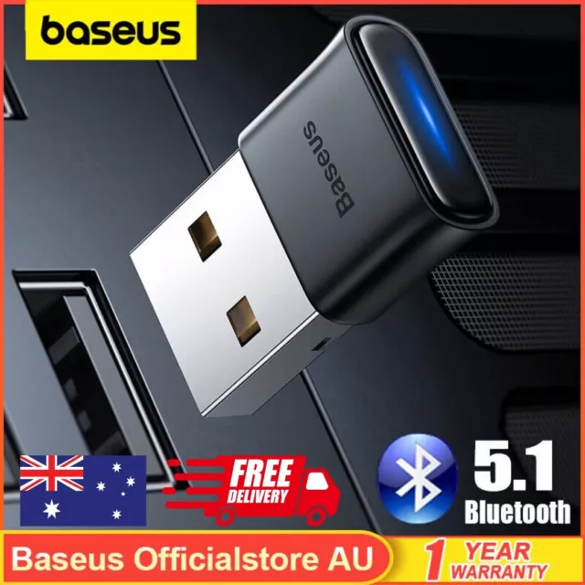 Baseus USB Wireless Bluetooth 5.1 Adapter Dongle Receiver Transmitter PC Speaker