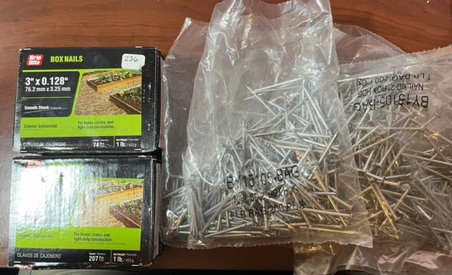Galvanized Nails 6 total lbs of new nails * 5lbs 2 inch 6D * 1lb 3 inch 0.128 *