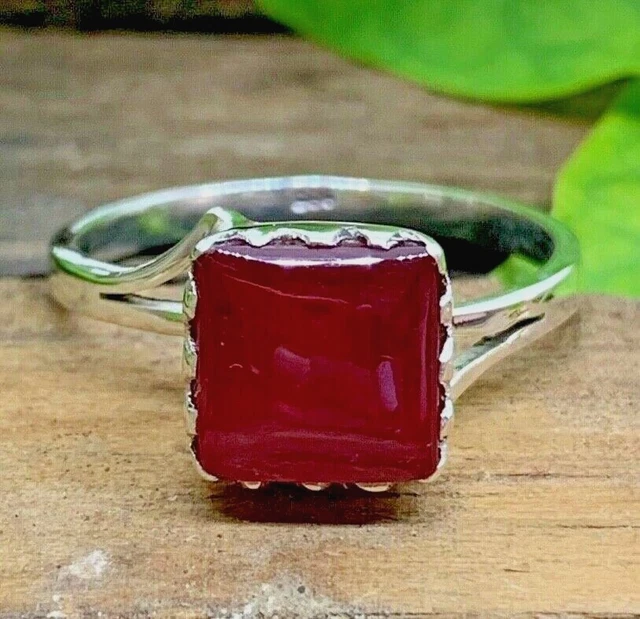 Clean Surface Real Ruby Gemstone In 925 Sterling Silver Ring With Best offer9031