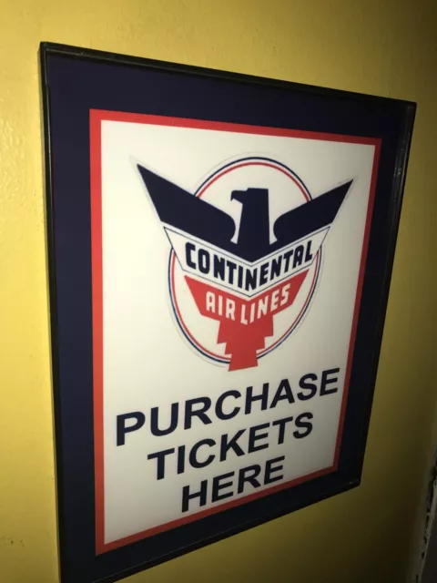 Continental Airlines Throwback Stewardess Pilot Bar Man Cave Advertising Sign