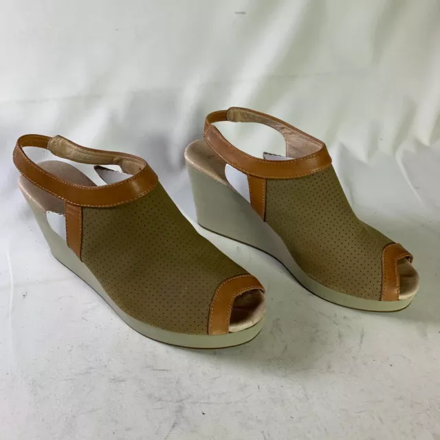 Tommy Bahama Womens Size US 9 B Kalani Wedge Platform Sandals Olive Green Brown 3