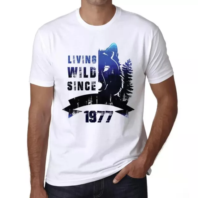 ULTRABASIC Homme Tee-Shirt Vivre À L'État Sauvage Depuis 1977 Living Wild Since