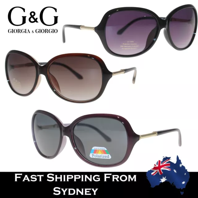 Popular Womens Ladies Oval Sunglasses Trendy Black Brown Purple / Polarized Ava