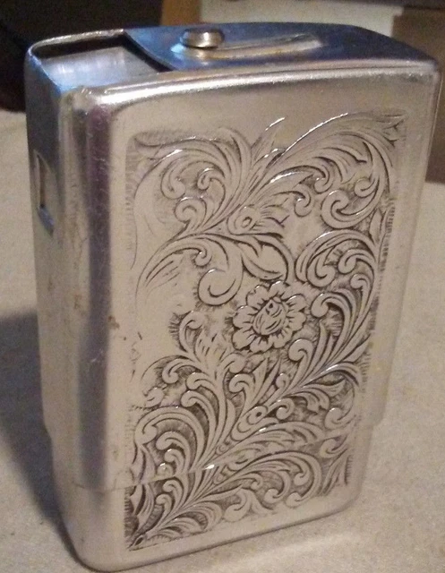cigarette case aluminum Vintage 50's Aluminum Cigarette Case - Park Sherman Co Springfield Illinois