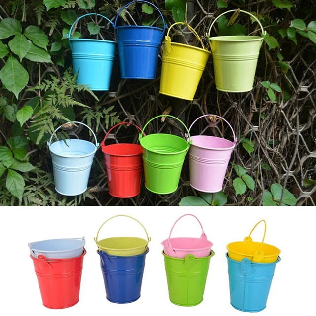 Oval Verzinkt Pflanzer Suspension Blumentopf Garten Hängen Eimer 11