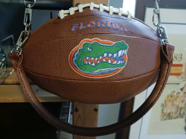 Vtg RARE University of Florida Gators Football Shaped Purse Handbag Unique Vtg RARE University of Florida Gators Football Shaped Purse Handbag Unique
