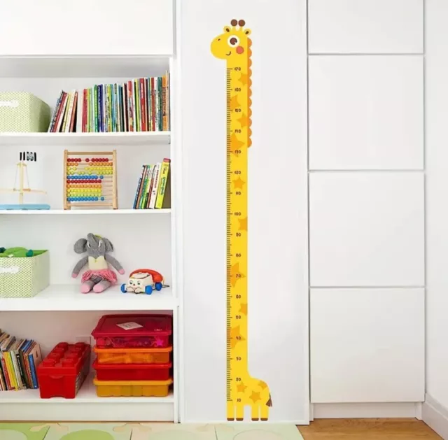 CHILDRENS' GROWTH CHART Giraffe Kids Fun Height Measure Wall Sticker