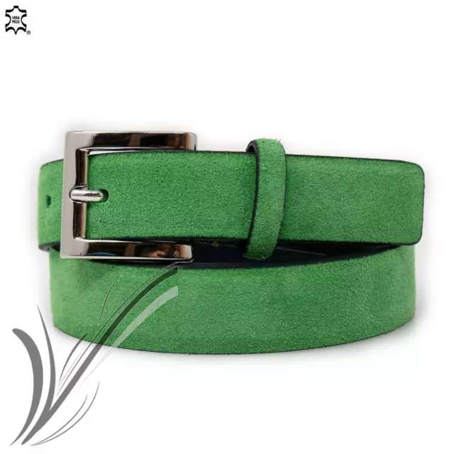 Cintura verde pelle scamosciata cinta camoscio artigianale da donna ragazza