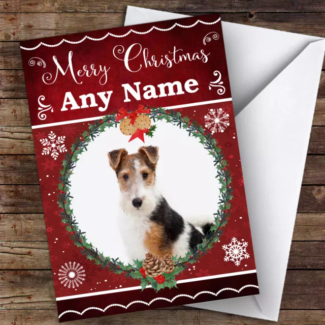 Fox Terrier Dog Traditional Animal Personalised Christmas Card