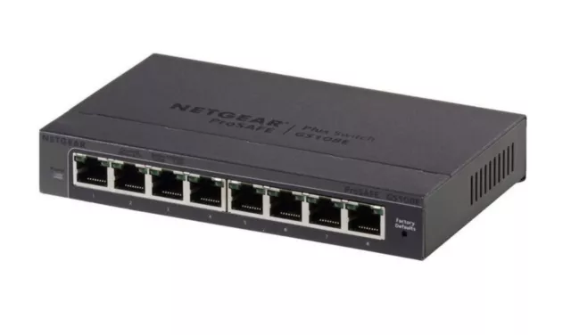 Netgear GS108Ev3 Prosafe Plus 8-Port Gigabit Switch - GS108Ev3