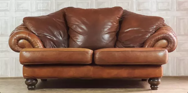 SUPERB Tetrad Brown Leather Chesterfield Sofa 2 Seater Seat #51 *FREE DELIVERY*