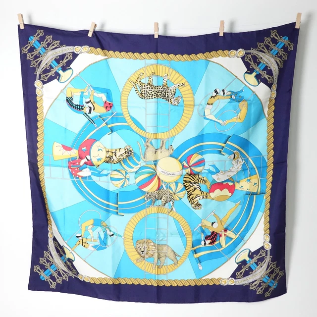 Hermes Hermes/scarf/carre90/circus/scarf Multi color Silk A-0065 Hermes Hermes/scarf/carre90/circus/scarf Multi color Silk A-0065