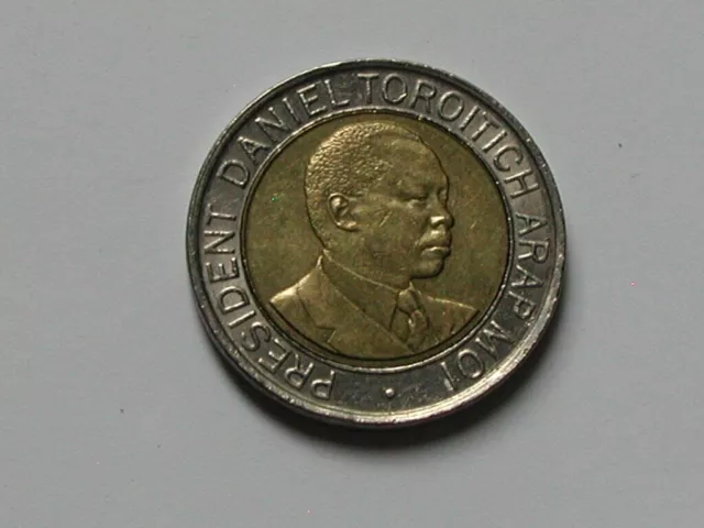 Kenya 1998 20 SHILLINGS Bimetallic Coin with President Daniel arap Moi