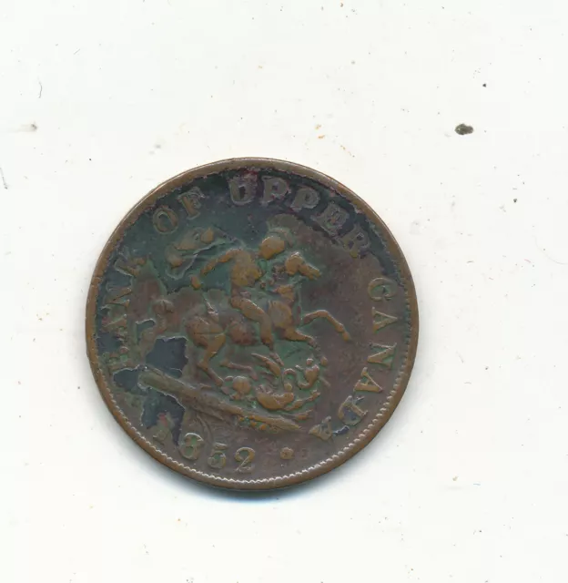 D5365 1852 Half Penny Upper Canada  Token