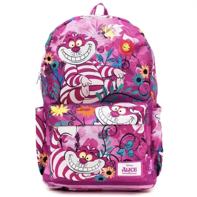 Disney Alice IN Wonderland 17" Portátil Mochila Cheshire Gato Integral Estampado